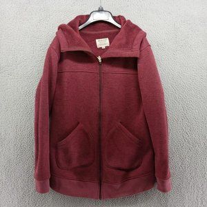 Burton Jacket Womens Medium Burgundy Minxy Fleece Sweater‎ Full ZIp Hoodie
